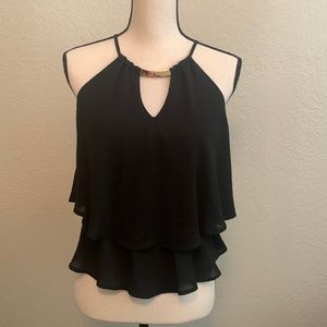 Cut out black flowy top